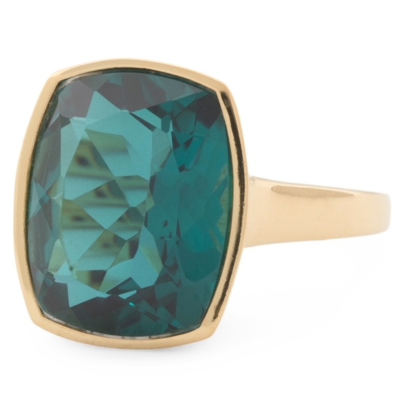 🔹️HIRAJULE🔹️ made In inda 14K Gold Plated London Blue Quartz Ring